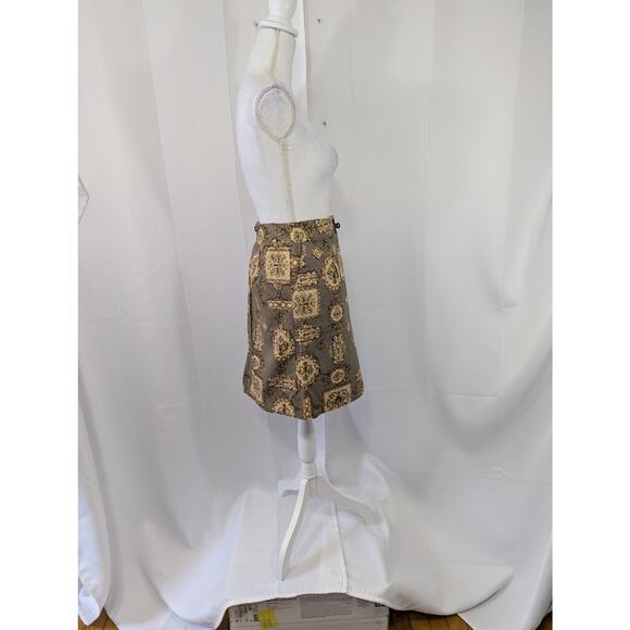 NWOT! TALBOTS! LIGHTWEIGHT BLACK, BROWN TAN FLORAL PRINT MINI SKIRT COTTON! SZ 6 - Picture 5 of 10